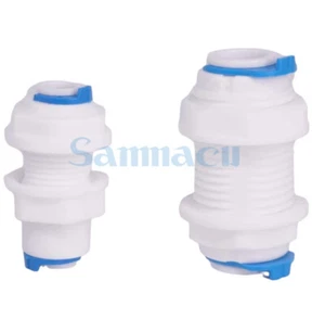 5pcs Fit 1/4" 3/8" Pushfit Bulkhead RO Water Fitting Aquarium Reverse Osmosis - Picture 1 of 6
