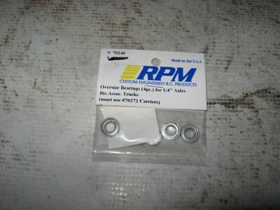 RC RPM Bearings For Associated 1/4" Axles Must Use 70272 Steel Silver (4) 70240 - Image 1 of 2