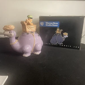 VTG Warner Bro Fred Flintstone Dino Dinosaur Quarry Cookie Jar 1997 Original Box - Picture 1 of 9