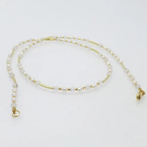 Halskette Collier Süsswasserperlen mit Rosenquarz Gold - Bild 1 von 7
