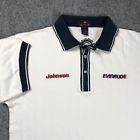 VINTAGE JOHNSON Outboards Shirt Size Medium Bombadier Evinrude Racing 90s Polo