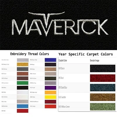 Alfombrillas Cutpile ACC 1974-1977 Ford Maverick logotipo personalizado 4 piezas Foto 1 de 4