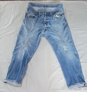 VTGE Levi’s 501 REDLINE SINGLE STITCHED SELVEDGE 70s Denim Distressed 36x 28.5 - Picture 1 of 24