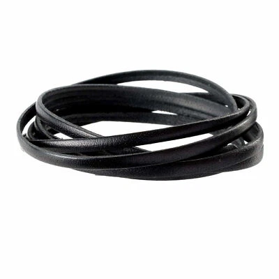 Encaje de becerro negro 1/8 x 8 yardas de cuero real Foto 1 de 2