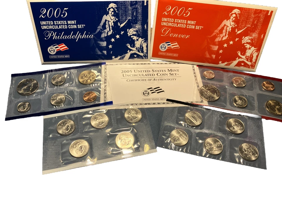 2005 Uncirculated Coin Set U.S Mint Government Packaging P And D Mints With COA - Image 1 of 1