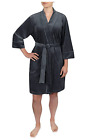 SESOIRE Luxe Fleece Short Wrap Robe sz XL X-Large Gray Sleepwear PJs 