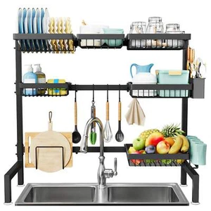 Expandable Metal Dish Drying Rack - Above Sink, Space - Saving, for Kitchen - Picture 1 of 21