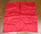 Scarlet red solid plain scarf pocket square 17”x17” silk hand rolled edges