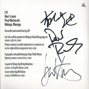 2012-05-03 Dizzy's San Diego, CA * por California Guitar Trio (CD, 2012) Firmado - Imagen 1 de 3