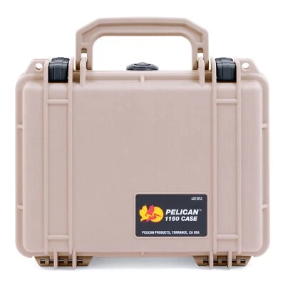 Tan & Black Pelican 1150 case with foam. - Image 1 of 3