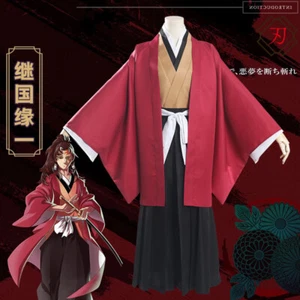 Anime Demon Slayer Tsugikuni Yoriichi Cosplay Costume Kimono Kisatsutai Uniforms - Picture 1 of 9