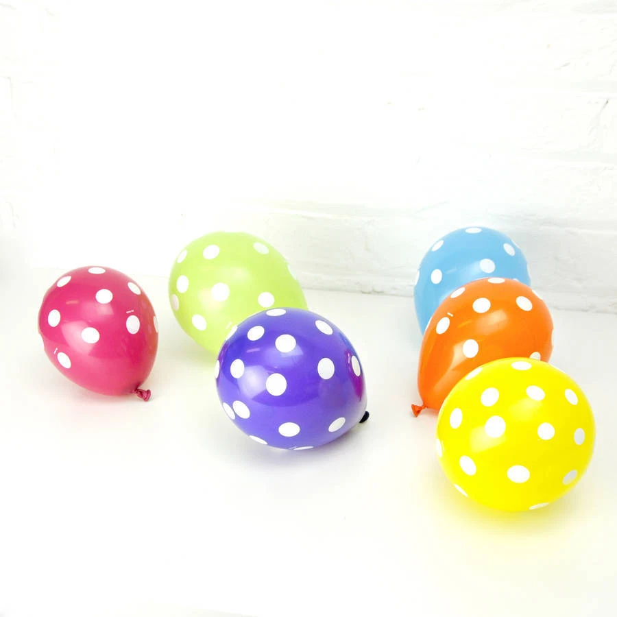 LARGE GOLD BLACK BALLOONS POLKA DOT 12"inch MULTI Party Birthday Wedding baloons - Image 1 of 2