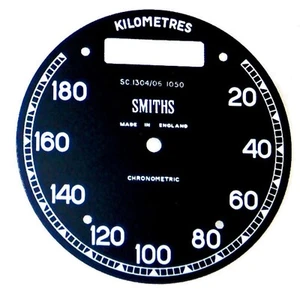 Smiths original 180 kp/h non-trip chronometric speedometer dial (SC1304/06) - Picture 1 of 1