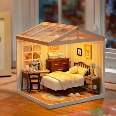Rolife Super Creator Sweet Dream Bedroom Plastic DIY 1:24 LED Dollhouse XmasGift - Image 1 of 4