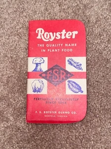 Vintage 1961 Royster Guano Co. Plant Food Memo Note Book Norfolk Virginia - Picture 1 of 14