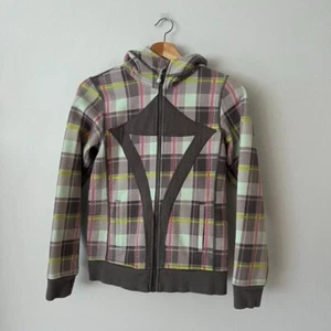 Ivivva Full Zip Plaid Hoodie Girl's Size 12 - Picture 1 of 8