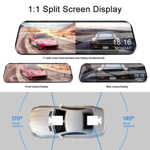 Dual mirror dash cam front and rear night vision - Picture 1 of 7