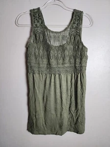 Maurices Women's Sleeveless Forest Green Lace Top Tank Blouse Size S - Picture 1 of 5