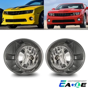 Fit 2010-2013 Chevy Camaro Clear Clear Bumper Fog Lights Pair w/Switch+Bulbs Set - Picture 1 of 4
