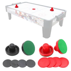 Air Hockey Set Home Tischspiel Ersatzzubehör 2-Pucks 4-Slider Pusher - Bild 1 von 14