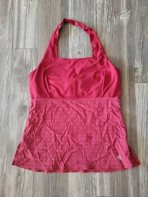 Mountain Hardware Tank Top Womens Small Red Lightweight Outdoor Athletic Check - Изображение 1 из 4