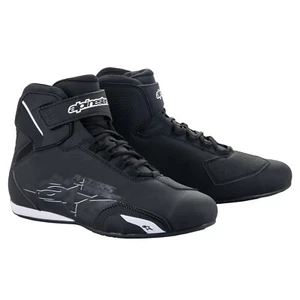 ALPINESTARS SEKTOR MOTORCYCLE MOTORBIKE PROTECTIVE SHORT BOOT BLACK WHITE - Picture 1 of 7