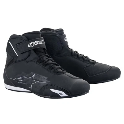 ALPINESTARS SEKTOR MOTORCYCLE MOTORBIKE PROTECTIVE SHORT BOOT BLACK WHITE - Image 1 of 4