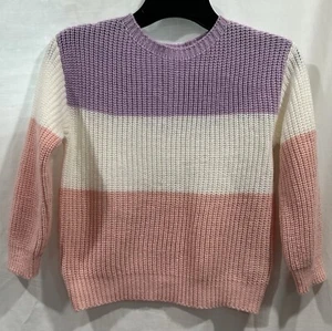 SHEIN Girls Long Sleeve Color Block Pullover Sweater Size 7Y - Picture 1 of 9