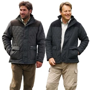 Mens Diamond Casual Quilted Jacket Champion Country Estate Lewis Shoulder Patch - Picture 1 of 11