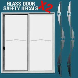 GLASS DOOR HAZARD PROTECTION DECAL STICKER SET SAFETY GLASS DOOR STICKERS DECALS - Bild 1 von 1