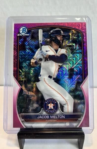 Bowman 2023 cromo #BCP-196 Jacob Melton refractor mojo fucsia #/199 - Imagen 1 de 2
