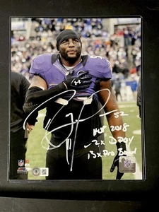 Ray Lewis signiertes 8x10 Foto mit mehreren Inschriften Beckett (BAS) Beckett Echtheitszertifikat - Bild 1 von 4