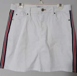 NWT Ev 1 Women's Alex Relaxed Vintage White Denim Skirt Size 8 - Picture 1 of 4