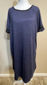 SIMPLY VERA WANG Nightgown Lounge Sleep Shirt Sz Large / L - Blue lace  -New - Picture 1 of 8