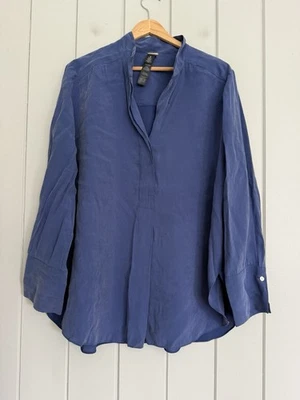 Chico's Black Label Top 3 XL Navy Blue Oversized Long Tunic Liquid - Image 1 of 3