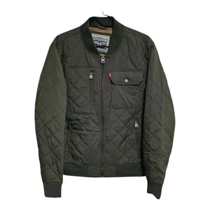 Neu mit Etikett Levi's Herren Rautenstepp Bomberjacke oliv khaki Nylon Medium LM2MN433 - Bild 1 von 14