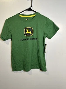 john deere boys short sleeve shirt green size small 6 7 - Picture 1 of 5