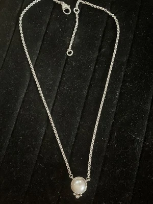 "Collar Judith Ripka de plata de ley y perlas Mabe de 10 mm caída de rocío 20""" Foto 1 de 3