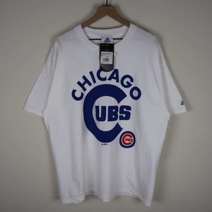 Vintage 2005 Chicago Cubs Big Graphic Adidas MLB Shirt NEW NWT White XL 24.5x30 - Picture 1 of 16