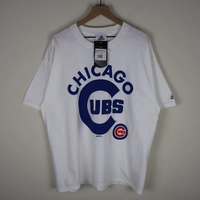 Vintage 2005 Chicago Cubs Big Graphic Adidas MLB Shirt NEW NWT White XL 24.5x30 - Image 1 of 4