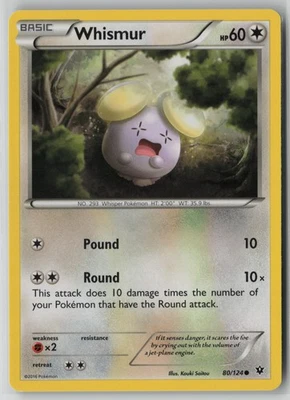 Whismur 80/124 Pokemon TCG Fates Collide Common Lightly Played Card (LP) 1 - Image 1 of 2