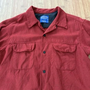 Pendleton Original Board Shirt Mens Medium Virgin Wool Loop Collar Red READ - Picture 1 of 14