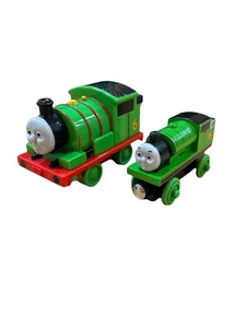 VTG Thomas The Tank Engine Wooden Railway Train Percy 2003 Brio + Percy Pullback - Picture 1 of 13