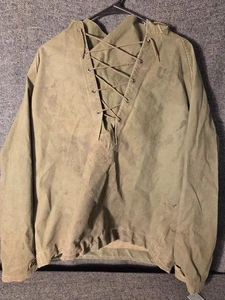 USN WWII OR POST WWII FOUL WEATHER WET WEATHER RAIN PARKA JACKET MEDIUM ORIGINAL - Picture 1 of 16