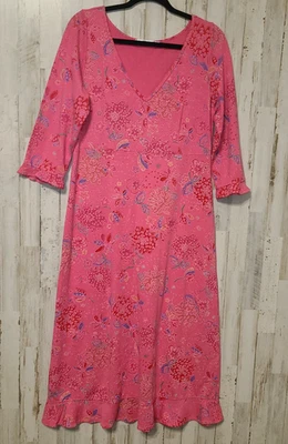 Vestido midi floral Fresh Produce talla L manga 3/4 tejido elástico acampanado Foto 1 de 4