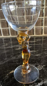 Imperial Glass  Trader Vic's  Stem Lady Nude Amber liquor cocktail 6 3/8" - Picture 1 of 9