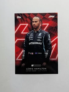 Tarjeta Lewis Hamilton History Maker Portrait 2021 Topps Lights Out Formula 1 F1 - Imagen 1 de 2