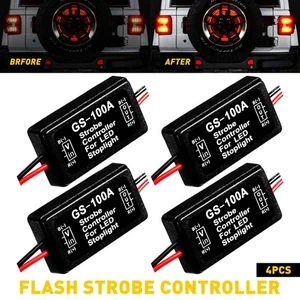 4x Kit de módulo intermitente de caja de controlador estroboscópico de flash para luz de parada trasera de freno 12V - Imagen 1 de 12