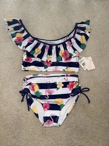 NWT  Tommy Bahama Girls' Flamingo  Tankini Swimsuit 2 Pcs Sz 10 12 - Picture 1 of 4