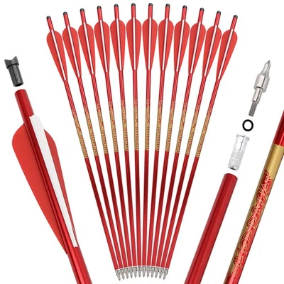 20" 22" Crossbow Bolts Arrows Aluminum 4" Vanes Archery Bow Hunting Target Shoot - Image 1 of 4